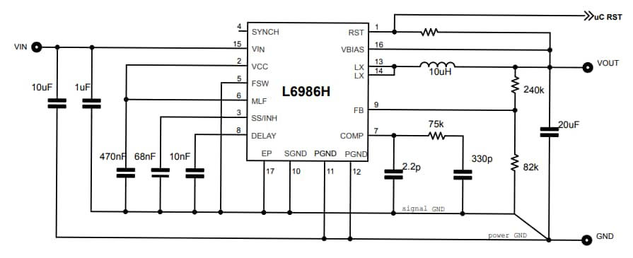Blockdiagramm - STMicroelectronics L6986H Synchrone Abwärtsschaltregler