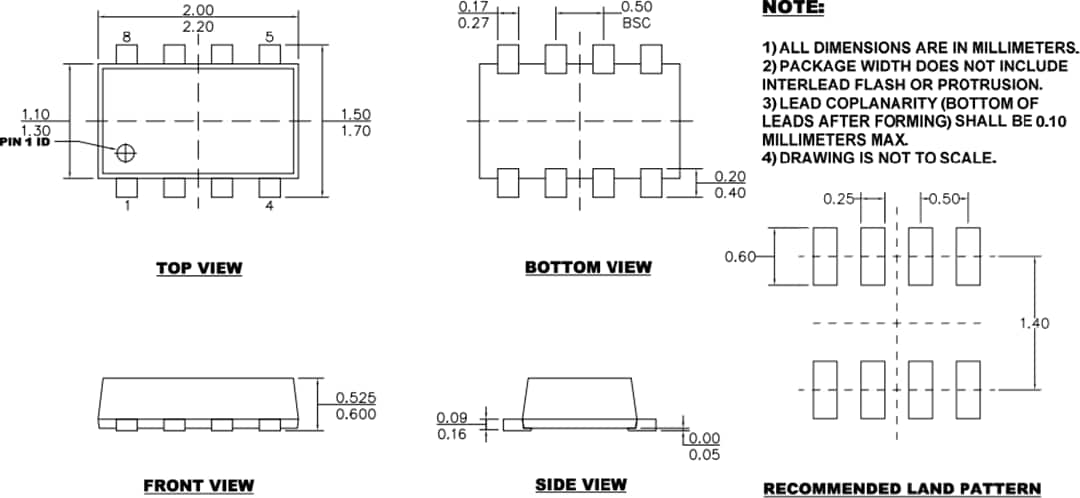 Mechanical Drawing - Monolithic Power Systems (MPS) MP2332H 1.2MHz Synchronous Step-Down Converter