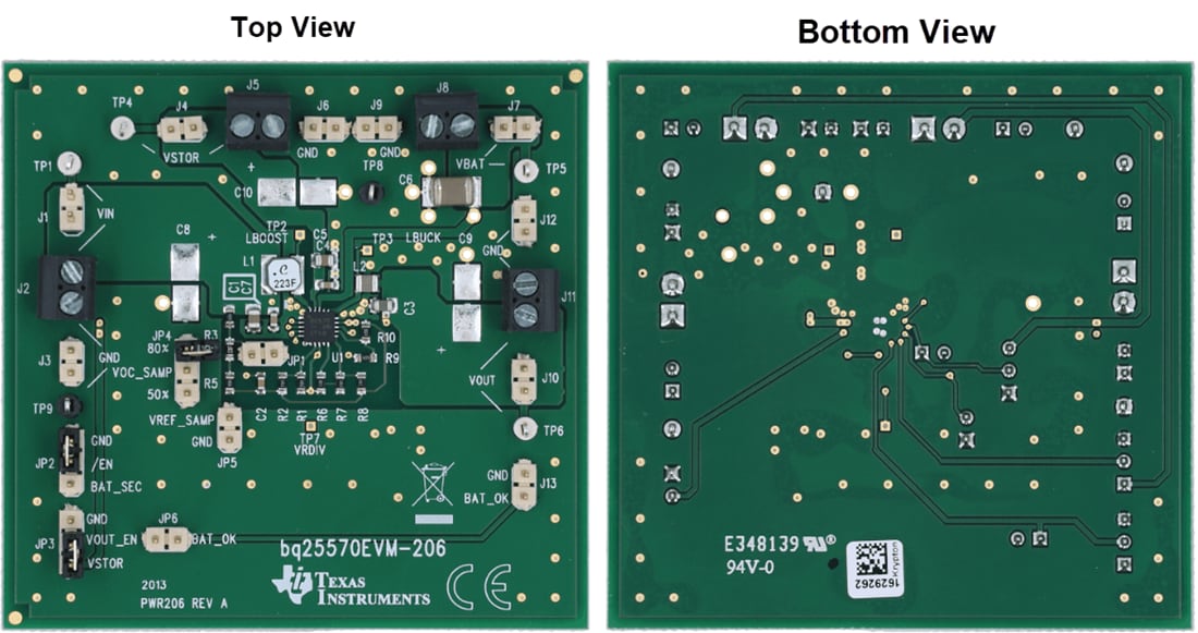 Technische Zeichnung - Texas Instruments bq25570EVM-206 Evaluierungsmodul (EVM)
