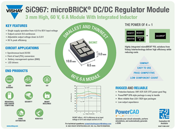 Infografik - Vishay microBRICK®-DC/DC-Reglermodule