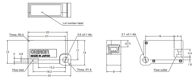 Schaltplan - Omron Electronics D6F-V MEMS-Durchfluss-Sensor