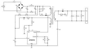 Applikations-Schaltungsdiagramm - Diodes Incorporated AP3981B/C/D2 Leistungsschalter