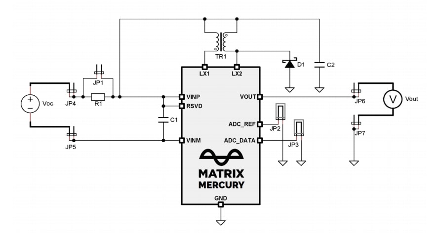 Blockdiagramm - MATRIX Industries Mercury-Aufwärtswandler-Evaluierungskit