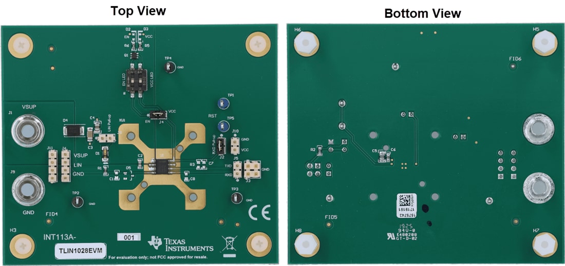 Technische Zeichnung - Texas Instruments TLIN1028EVM LIN-Transceiver-Evaluierungsmodul
