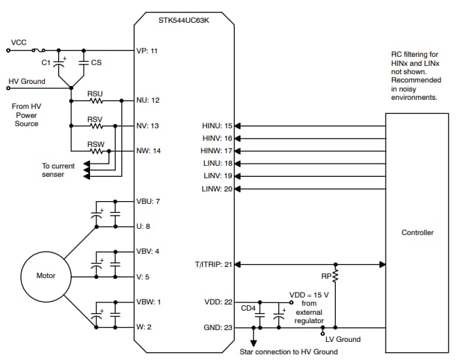 Schaltplan - onsemi STK544UC63K-E Intelligentes Leistungsmodul (IPM)