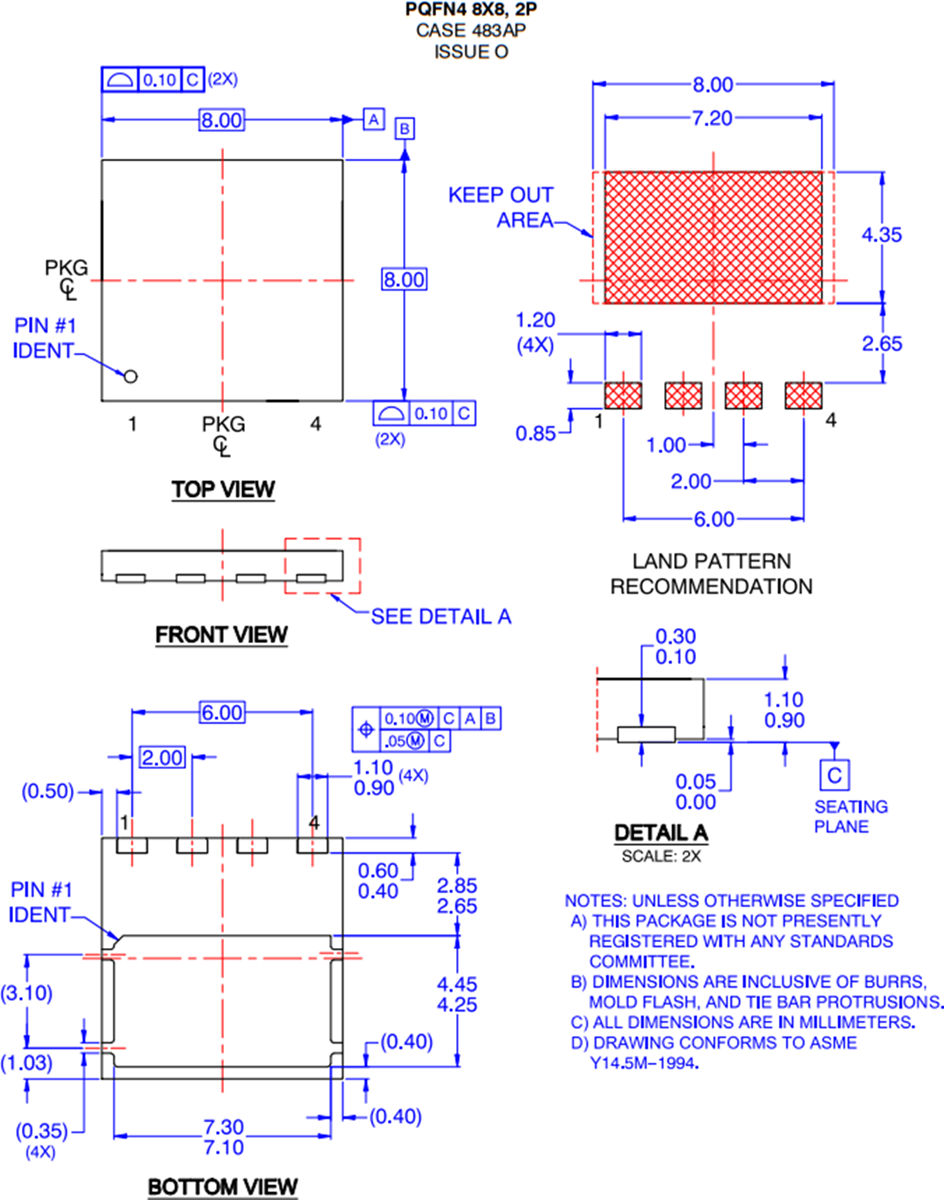 Technische Zeichnung - onsemi FCMT360N65S3 SUPERFET®-III-Easy-Drive