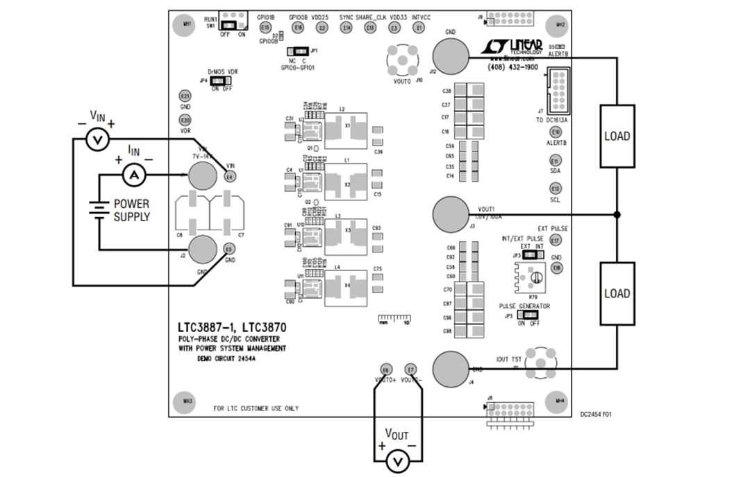 Technische Zeichnung - Analog Devices Inc. DC2454A Demonstrations-Leiterplatte