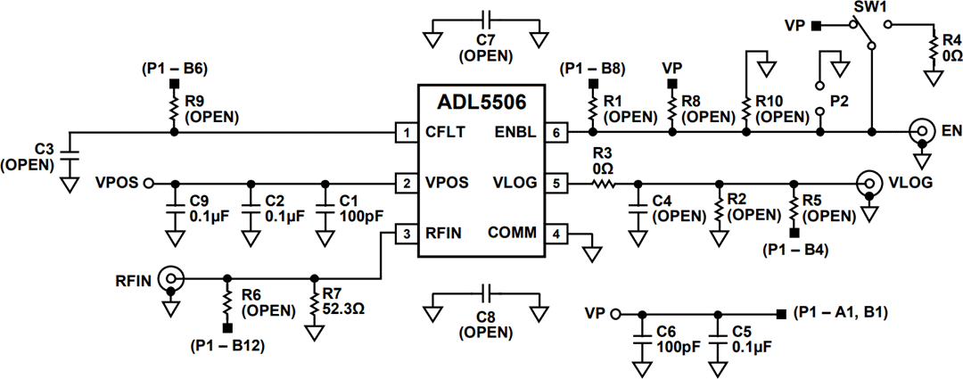 Schaltplan - Analog Devices Inc. ADL5506-EVALZ Evaluierungsboard