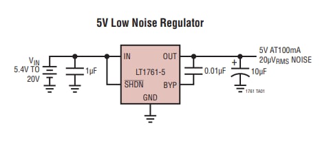 Applikations-Schaltungsdiagramm - Analog Devices Inc. LT1761 LDO-Regler