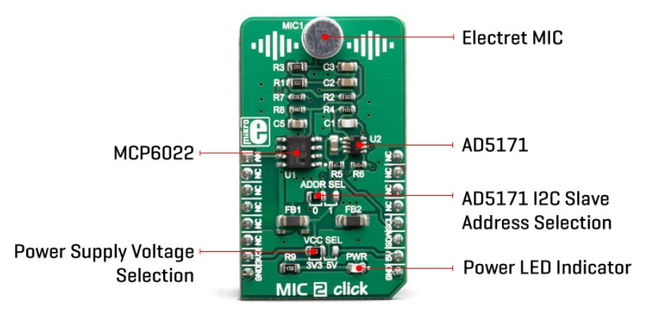 Mikroe MIKROE-3445 MIC 2 Click