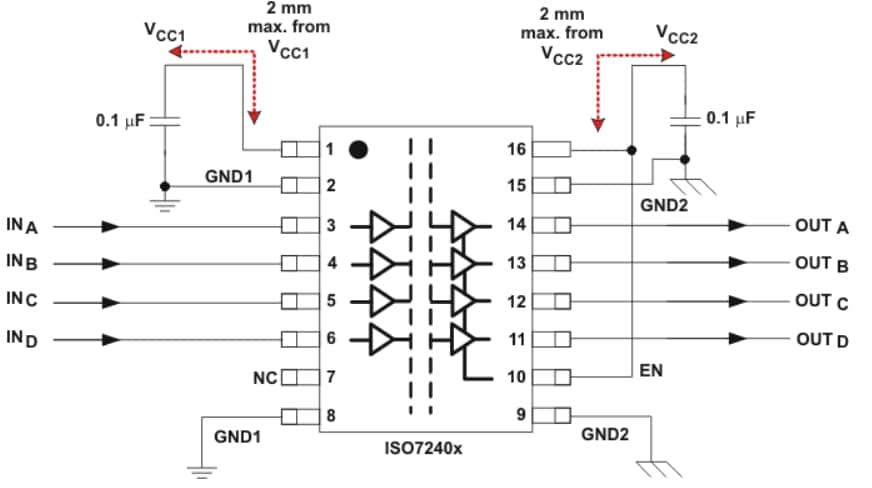 Texas Instruments ISO7241C Digitaler Isolator 