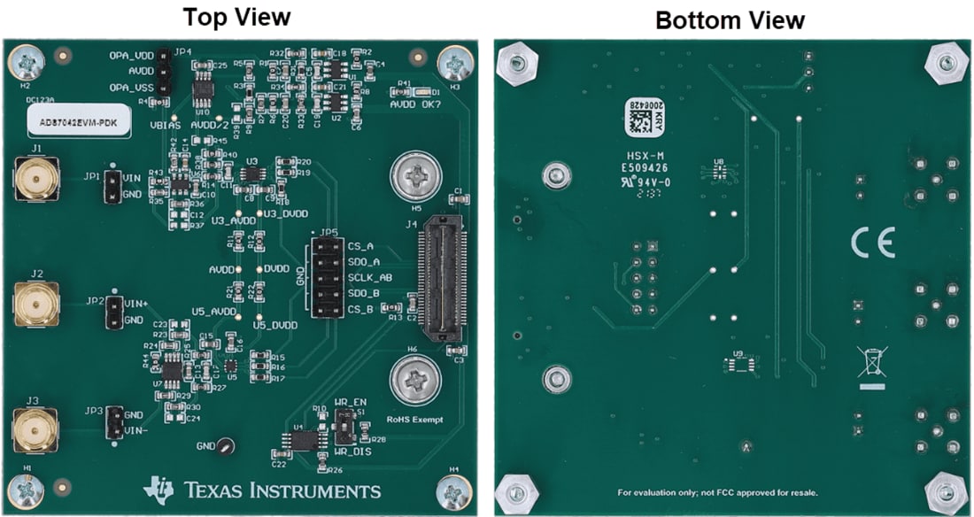 Technische Zeichnung - Texas Instruments ADS704xEVM-PDK Evaluierungsboards