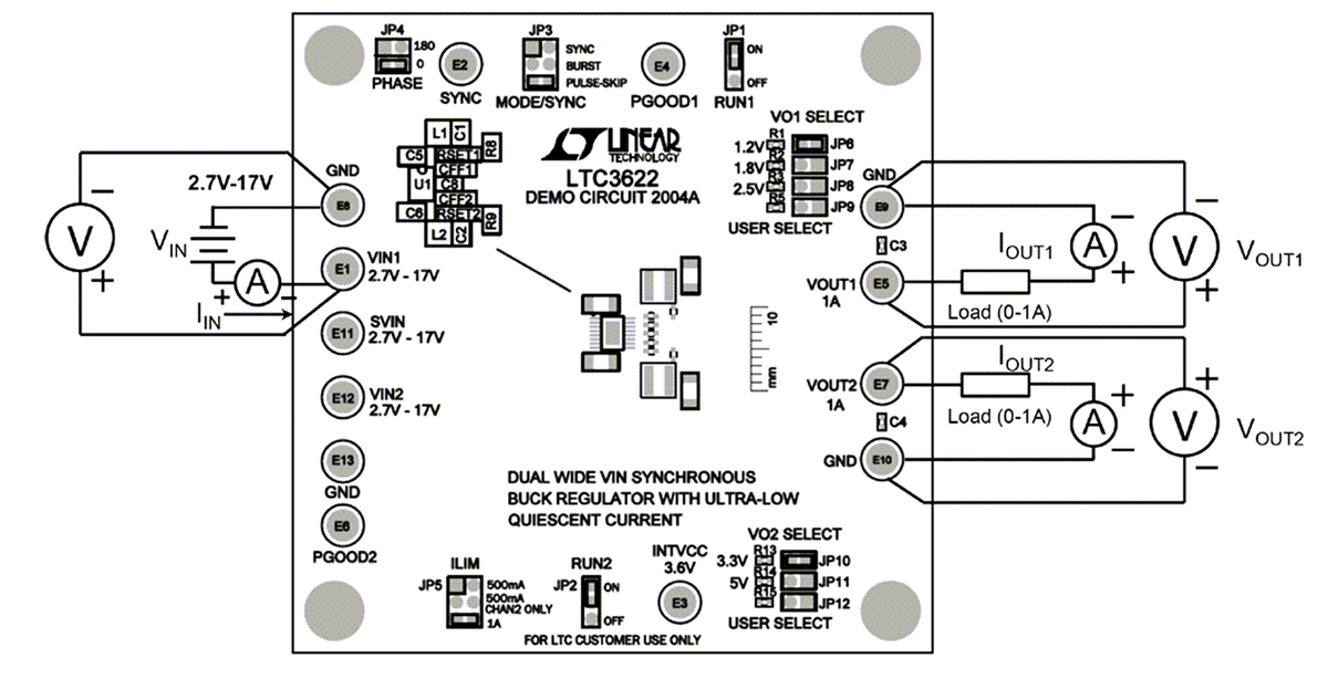 Applikations-Schaltungsdiagramm - Analog Devices Inc. DC2004A Demonstrationsschaltung