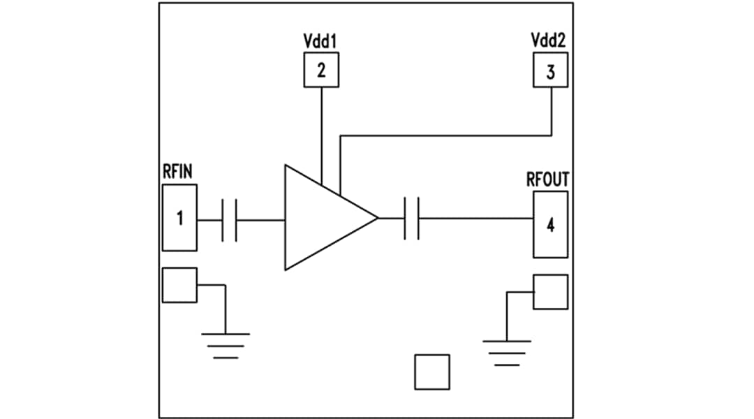 Blockdiagramm - Analog Devices Inc. HMC451 GaAs-pHEMT-MMIC-Verstärker