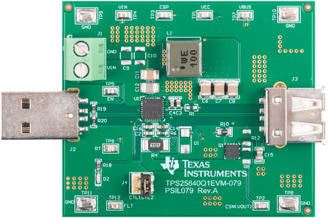 Technische Zeichnung - Texas Instruments TPS25840Q1EVM-079 Evaluierungsmodul (EVM)