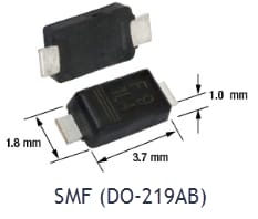 Technische Zeichnung - Vishay Semiconductors eSMP®-Gehäuse-Evolution