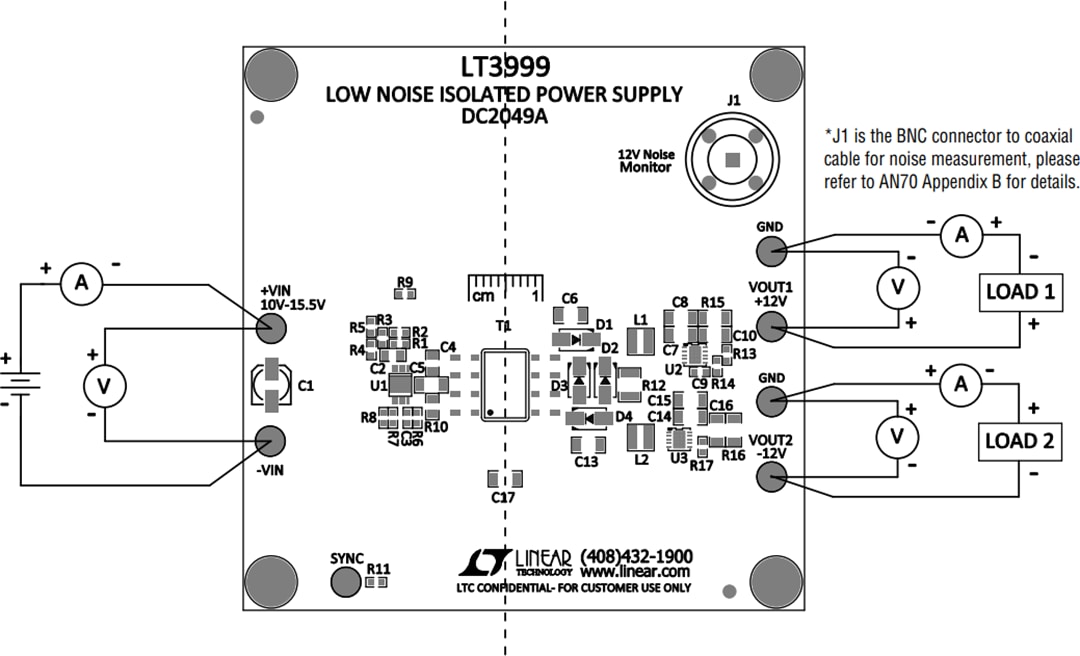 Technische Zeichnung - Analog Devices Inc. DC2049A Demonstrationsboard