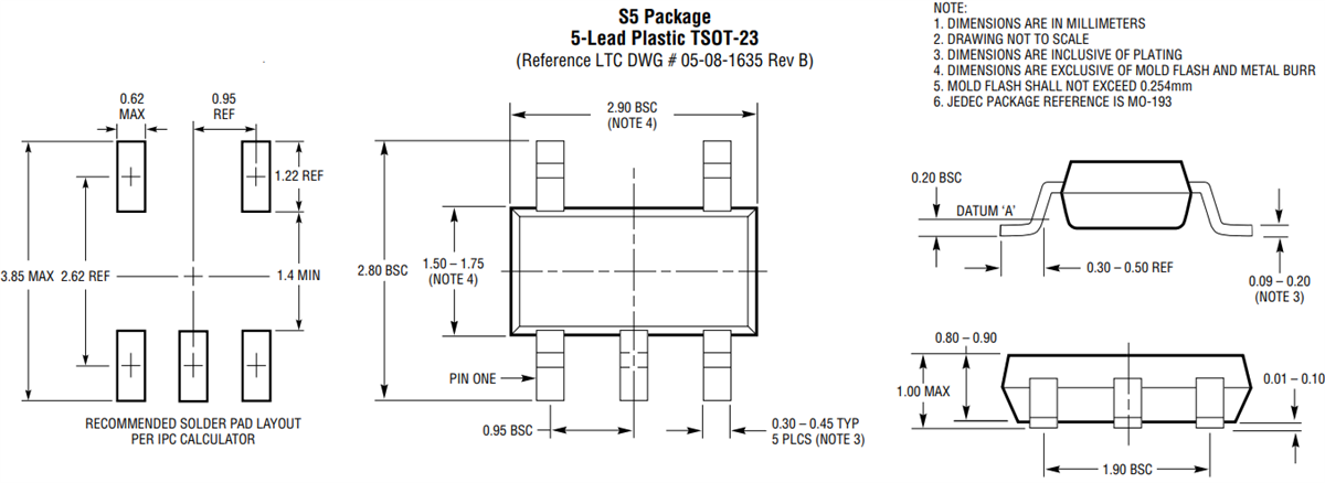 Technische Zeichnung - Analog Devices Inc. LT3001 Isolierter Sperrwandler