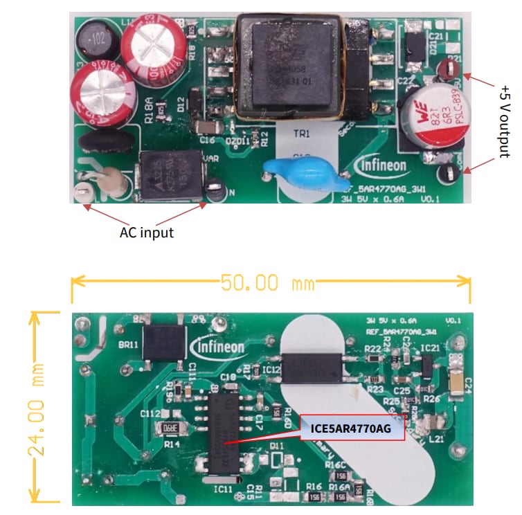 Blockdiagramm - Infineon Technologies ICE5AR4770AG 3-W-Flyback-Netzteilboard