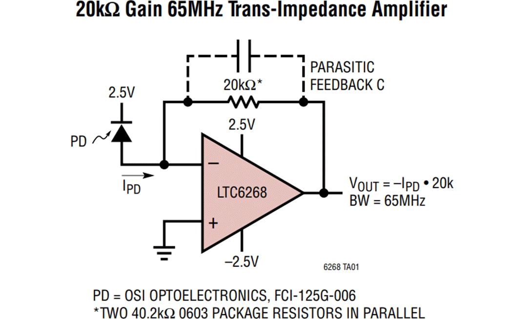 Applikations-Schaltungsdiagramm - Analog Devices Inc. LTC6268 und LTC6269 Operationsverstärker