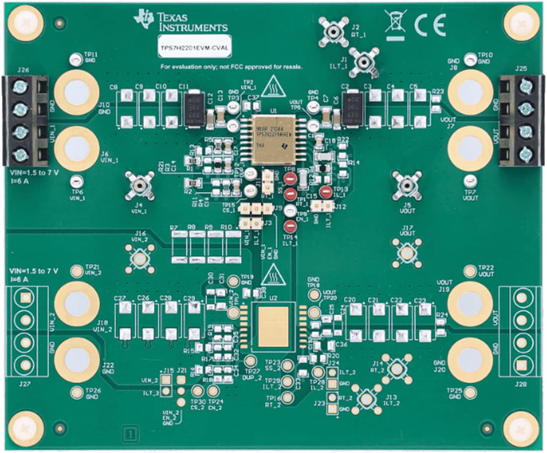 Technische Zeichnung - Texas Instruments TPS7H2201EVM-CVAL Lastschalter-Evaluierungsmodul