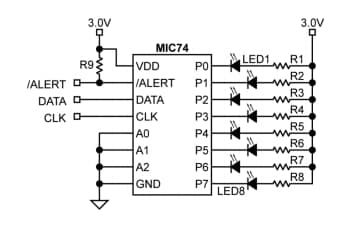 Applikations-Schaltungsdiagramm - Microchip Technology MIC74 I/O-Expander