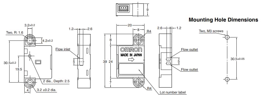 Schaltplan - Omron Electronics D6F-W MEMS-Durchfluss-Sensoren