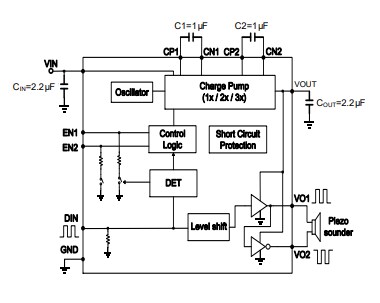 Applikations-Schaltungsdiagramm - Diodes Incorporated PAM8904E-Baureihe Audioverstärker