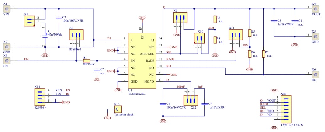 Schaltplan - Infineon Technologies TLS835D2ELVSE Demonstrationsboard