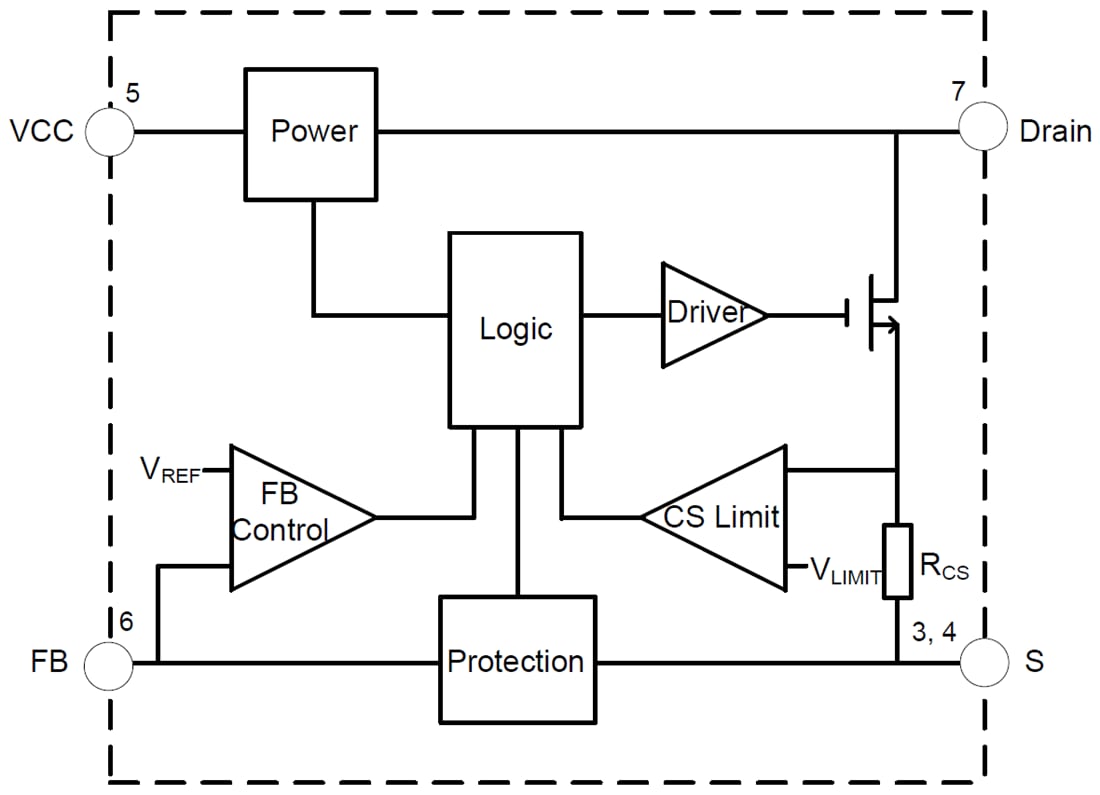 Blockdiagramm - Diodes Incorporated AL17150-10B Hochspannungs-Abwärtsschalter