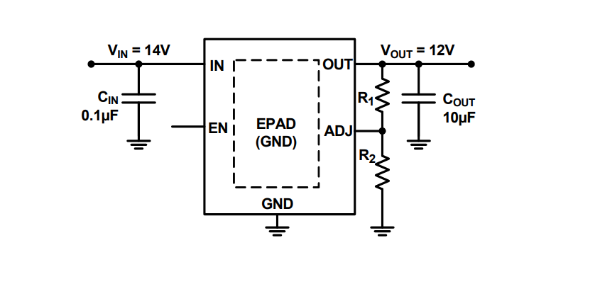 Applikations-Schaltungsdiagramm - Renesas Electronics ISL80410 Linearregler