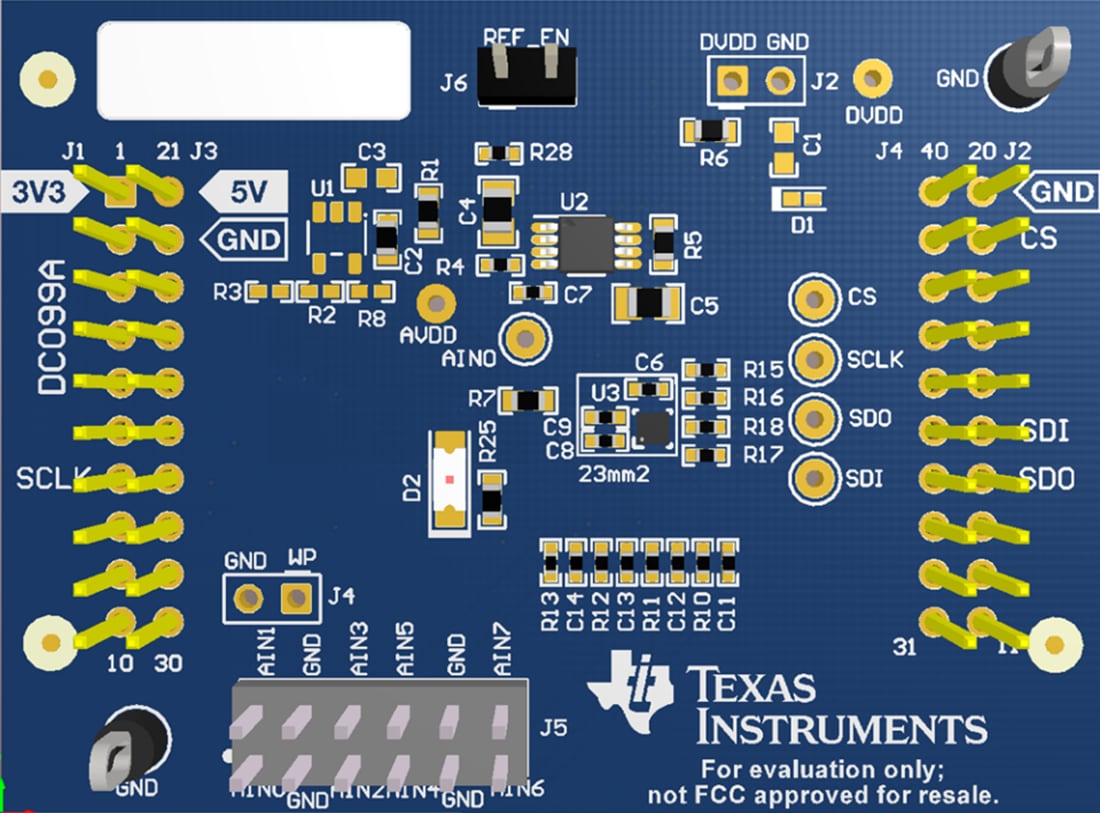 Technische Zeichnung - Texas Instruments ADS7066EVM-PDK ADC-Evaluierungsmodul (EVM)