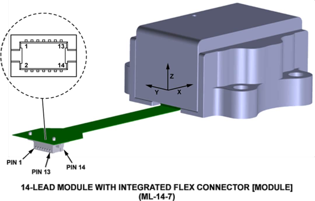 Technische Zeichnung - Analog Devices Inc. ADcmXL1021-1 Vibrationssensor