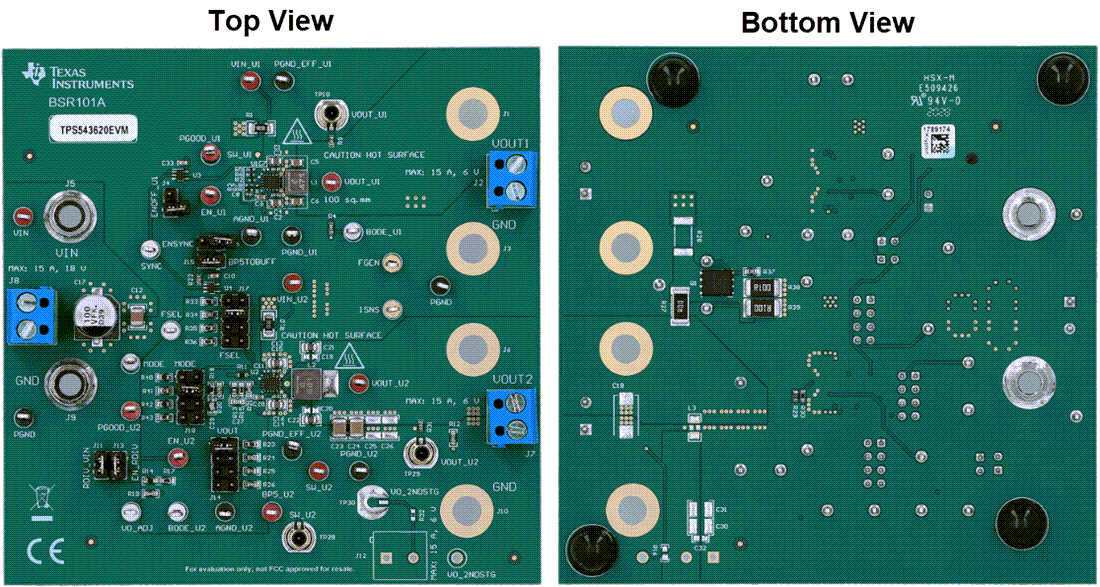 Technische Zeichnung - Texas Instruments TPS543620EVM Wandler-Evaluierungsmodul (EVM)
