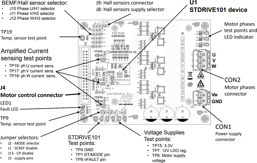 Technische Zeichnung - STMicroelectronics STDRIVE101 Demonstrationsboard (EVALSTDRIVE101)