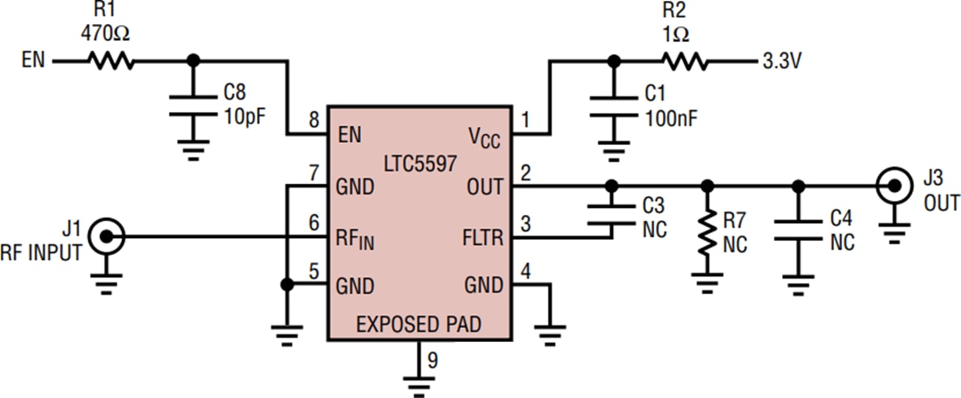 Schaltplan - Analog Devices Inc. DC2932A Demonstrationsschaltung für LTC5597