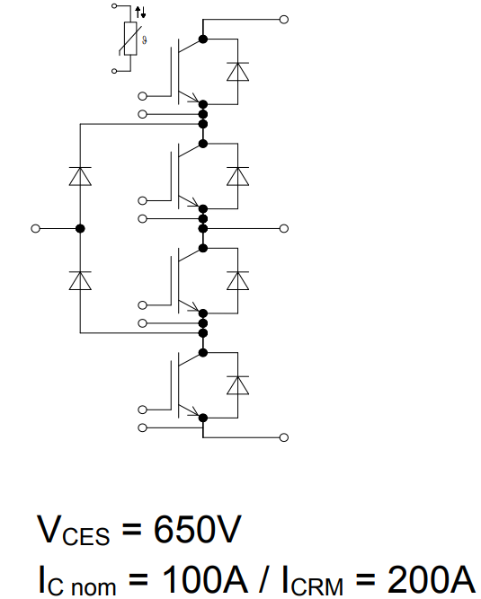 Applikations-Schaltungsdiagramm - Infineon Technologies F3L200R07W2S5FP EasyPACK™ IGBT-Module