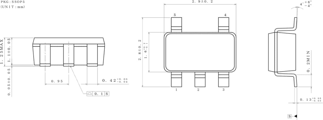 Technische Zeichnung - ROHM Semiconductor BD48 und BD49 Automotive-Spannungsdetektor-ICs