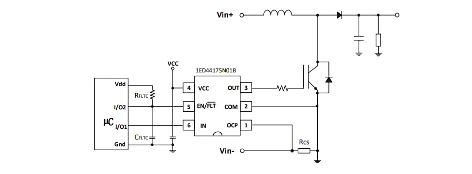 Applikations-Schaltungsdiagramm - Infineon Technologies 1ED44175N01B 25 V-Low-Side-Gate-Treiber