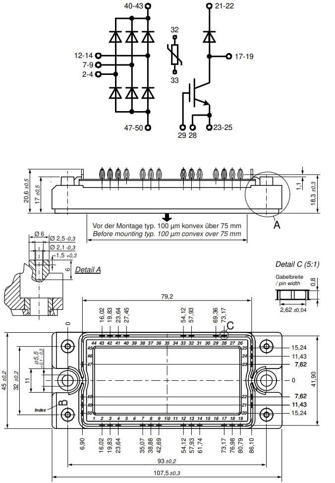 Tabelle - IXYS MDNA360UB2200Px Gleichrichter-Module