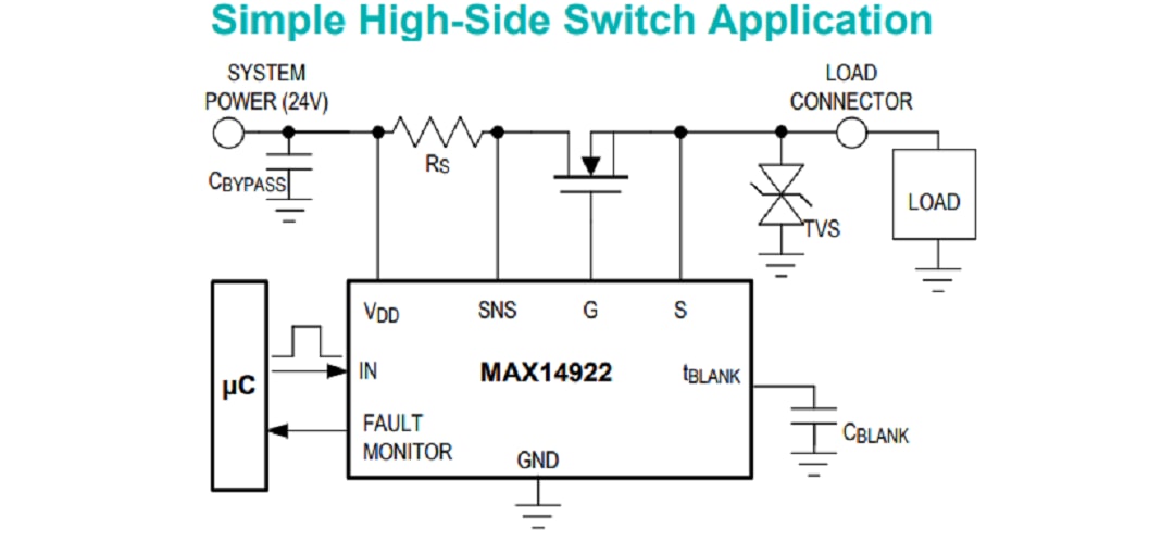 Applikations-Schaltungsdiagramm - Analog Devices Inc. MAX14922 High-Side-Schaltregler