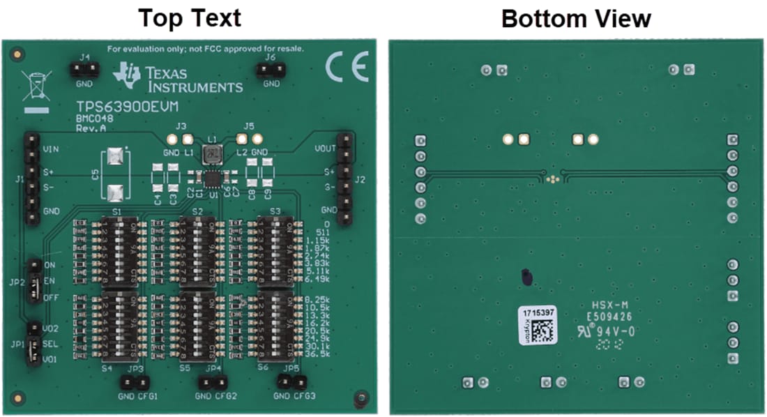 Technische Zeichnung - Texas Instruments TPS63900EVM Wandler-Evaluierungsmodul (EVM)