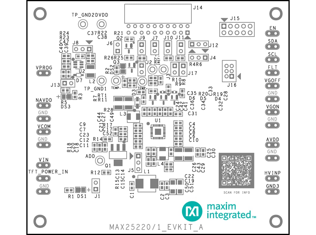Technische Zeichnung - Analog Devices Inc. MAX25221EVKIT Evaluierungskit