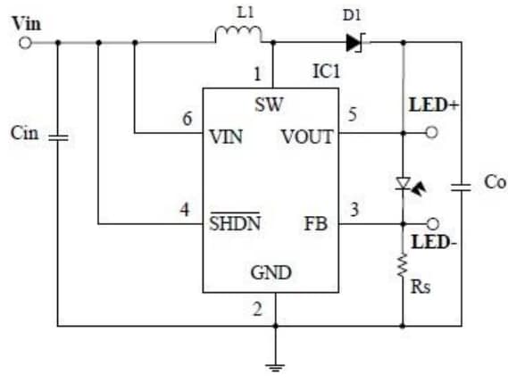 Schaltplan - Diodes Incorporated PAM2803EV1 Evaluierungsboard