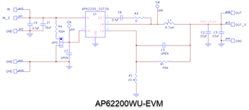 Schaltplan - Diodes Incorporated AP62200x Evaluierungsboards