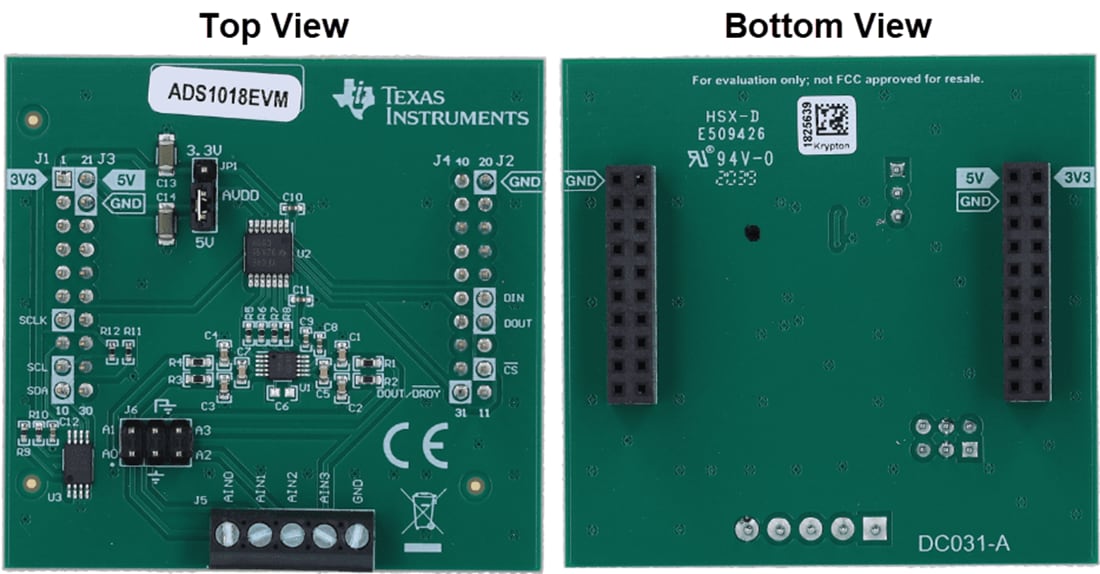 Technische Zeichnung - Texas Instruments ADS1x18EVM ADC-Evaluierungsmodule (EVMs)