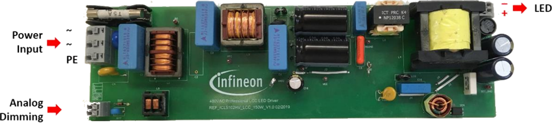 Infineon Technologies REF-ICL5102HV-U150W Evaluierungsboard