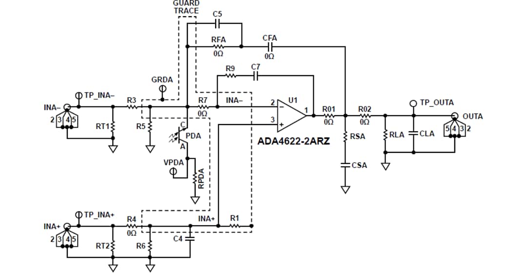 Schaltplan - Analog Devices Inc. EVAL-ADA4622-2 Evaluierungsboard