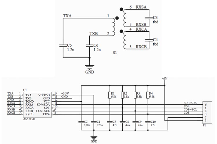 Schaltplan - ams OSRAM AS5715 Referenzboard