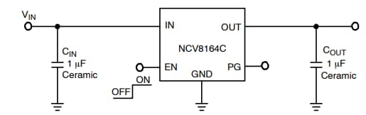 Applikations-Schaltungsdiagramm - onsemi NCV8164C Extrem rauscharmer LDO-Regler